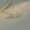Brincos de zircão estilo japonês e coreano Incrustado com AAA Zircônio Pearl Assimétrico Traseiro pendurado Dual-purpose Wear moda distintivo brincos para meninas
