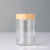 Tarro de crema de vidrio transparente de 120 ml con tapa de veta de madera, tarro para crema de ojos, tarro de crema de 60 ml, tarro de crema sellado de vidrio negro mate