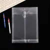 Bolsa para Arquivo Transparente A4 Tridimensional Enrolável, Bolsa de Documentos de Plástico em Estoque, Pasta de Armazenamento em PP com Logotipo Publicitário Impresso