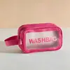 Bolsa de Higiene Pessoal Portátil Transparente Fosca à Prova d'Água Espessa de Grande Capacidade Estilo Coreano Saco de Maquiagem à Prova de Poeira
