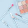 Pincel de Labios de Cristal de Silicona/Pincel para Mascarilla de Labios/Cabeza de Pincel Suave de Silicona/Aplicar Lápiz Labial, Sombras de Ojos con Lentejuelas Embellecidas, 5 Colores Disponibles