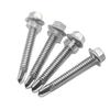 Tornillos Autoperforantes de Acero Inoxidable 410 con Cabeza Hexagonal Arandela 4.2/4.8/5.5 Auto-roscantes Autoperforantes Punta Aguda Sujetadores de Alta Resistencia