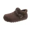 Chegada de Inverno Promoção Quente Moda Versátil Sapatos Femininos de Algodão Sapatos de Pele Espessados com Veludo Adicionado Solado Macio Confortáveis para os Pés Sapatos Casuais de Algodão