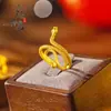 Oferta EspecialTienda de Oro Mismo Estilo Método Antiguo Oro Arenado Anillo de Serpiente para Mujeres, Anillo Zodiaco Año de la Serpiente Año de Nacimiento Serpiente