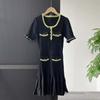 Vestido de Punto Estilo Tweed de Manga Corta Ligeramente Acampanado, Diseño de Nicho Francés, Ropa de Mujer de Gama Alta Nanyou, Primavera y Verano