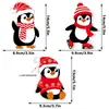 Decorações de Mesa de Natal Enfeites de Madeira 2D Papai Noel Boneco de Neve Rena Pinguim Conjunto Multi-SKU