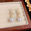 Pendientes de Perla Geométricos de Zirconia, Lujosos, Modernos y Exagerados, Pendientes Largos y Delgados con Borlas, Exquisitos y Versátiles, Venta al por Mayor