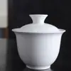 Juego de té cerámico de color degradado para gongfu con tapa, taza de té individual para uso doméstico, taza de té de ceremonia del té de lujo ligero, artículo de regalo