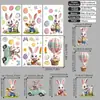 Brup Adesivo Estático Dupla Face Mesma Cor Desenho Animado Combinação de Ovo Coelho Adesivo para Janela Decoração de Quarto Infantil Adesivo Hs-Jd4949C