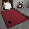 Alfombra de Piso de Lino de Color Sólido Cortable para Baño, Felpudo Absorbente de Agua y Antideslizante para Cocina, Alfombra de Piso Resistente a Manchas y al Desgaste