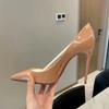 Punto Zs333-1 Color Nude Boca Baja Punta Fina Tacones Altos de Commuter para Mujer Tacones de Aguja Franceses Pies Que No Cansan Zapatos de Gama Alta