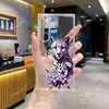 Capa de celular roxa floral com estampa de guepardo mais vendida da Amazon para Samsung S24ULTRA, capa transparente de cobertura total S25 anti-queda macia