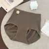 Shorts Triangle Feminino Outono/Inverno Novo Cintura Alta Lã Fio Térmico Controle de Barriga Levanta Bumbum Sem Costura Parte Íntima Antibacteriana
