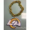 Collar grande con logo de evento de equipo americano, collar de espuma EVA, cadena con colgante LED impreso, evento deportivo
