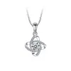 Collar de Trébol de Cuatro Hojas Incrustado de Diamantes Cadena para Clavícula de Flor Femenina Suministro en Vivo Colgante de Diamante Mosan Simulado Collar de 1 quilate
