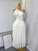 Comércio Exterior Transfronteiriço Estilo Europeu e Americano Verão Ombro a Ombro Design Torcido Vestido Longo Vestido de Gala Sexy Saia Longa