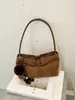Bolsos Otoño Invierno Estilo Maillard Para Viajar Suede Felpa Bolso de Hombro Único Bolso de Axila Sensación de Alta Gama Bolso Tote Retro Esmerilado Mujer