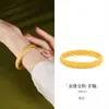 Pulsera de Plata Pura S999 Chapada en Oro con Patrón Entrelazado Hueco de Filigrana Antigua para Mujer, Pulsera de Estilo Chino Nuevo de Lujo Ligero, Regalo para Mamá