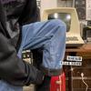 Jeans masculino 2023 Inverno novo forrado com fleece grosso quente calças estilo coreano moderno soltas retas casuais