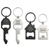 Abridor de botellas con llavero de metal transfronterizo personalizado, colgante de llave multifuncional, regalo conmemorativo navideño, llavero para hombre