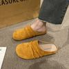 Sandálias Femininas Estilo Birkenstock com Solado Grosso 2025 Verão Novidade Retro Bico Redondo Versátil Estilo Floresta Mules com Calcanhar Aberto
