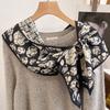 Bufanda Larga de Imitación Seda y Lana de Doble Cara y Doble Capa con Borde Biselado para Mujer, Primavera, Otoño e Invierno, con Correa Ancha, Bufanda Versátil