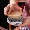 Novo Cinzeiro de Cerâmica Estilo Chinês Caixa de Bitucas para Uso Doméstico Cinzeiro Redondo Retro para Hotel Comercial com Tampa Anti-Cinzas Cinzeiro Redondo para Restaurante