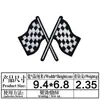Bordado Ya nuevo tablero de ajedrez blanco y negro pegatinas de bordado por computadora parche telaraña pancarta amor decoración de bordado por computadora