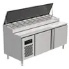 Mesa Refrigerada para Saladas, Mesa para Polvilhar Pizza, Saladeira Refrigerada com Furos para Frutas Congeladas, Vitrine Refrigerada para Pratos Frios, Bancada de Conservação de Alimentos Frescos