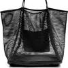Bolsa de Praia Atacado Ponto a Ponto Bolsa Tote de Ombro de Rede Amazon Bolsa Portátil Feminina para Artigos de Higiene Pessoal Roupas de Natação Armazenamento