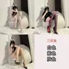 Medias de tubo largo para mujer, sexys, de encaje, negras, calcetines de muslo de verano, antienganche, de tubo alto, calcetines de seda blanca hasta la rodilla