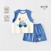 Conjunto de Chaleco para Bebé Estilo Verano Delgado Ropa Separada Casual de Dos Piezas sin Mangas para Niños y Niñas Ropa de Verano para Bebé