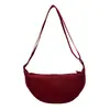 Bolsa Tiracolo Leve de Nylon em Forma de Meia-Lua, Alça Ajustável Transversal para Ombro com Fechamento em Zíper, Bolsa Hobo Casual para Mulheres Homens Roupa Diária Viagem
