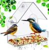 Alimentador de Pássaros Acrílico Janela Transparente Habitação Externa para Alimentador de Pássaros com Ventosa Adequado para Jardim Exterior