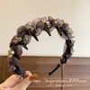 Tiara de Cristal com Renda Estilo Francês com Dentes para Mulheres 2026 Nova Tiara Top de Caveira Acessórios de Cabelo para Uso Diário