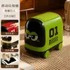 Papelera tipo autobús para uso doméstico en sala de estar y dormitorio, cubo de basura creativo con tapa de presionar para abrir, móvil con ruedas para baño