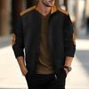 Jaqueta Casual Masculina de Outono com Manga Longa, Bordado no Punho, Gola Lapela com Zíper, Estilo Jovem, Transfronteiriça