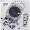 Lentejuelas para Uñas con Mariposas Láser, Sensación Popular de Internet, Decoraciones de Uñas Portátiles Estilo Ins Plateado Iridiscente Láser