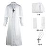 Traje de Cosplay de Sacerdote Padrino de Color Puro Medieval para Halloween Disfraz de Cosplay de Sacerdote