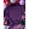[Código Europeu Transfronteiriço] Camiseta Feminina Lisa de Manga Curta com Gola Redonda Solta de Cor Pura Transfronteiriça