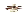 Ventilador de techo estilo francés de mediados de siglo moderno para dormitorio principal con luz, nuevo modelo 2026, acabado con veta de madera de nogal, luz de ventilador de techo en forma de hongo
