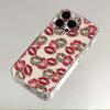 Estampado de Leopardo Beso Es Adecuado para Funda de Teléfono Móvil Apple 16/15/14/13 Promax 12/11/17 Transparente Espacial
