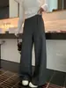 Pantalones de Nieve Compuestos de Alto Peso Baisiwang Pantalones Casuales de Cintura Alta para Mujer Otoño e Invierno Cintura Elástica Holgados Versátiles de Pierna Ancha