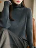 Suéter de Punto Clásico Versátil de Cuello Alto Acanalado para Mujer, Nuevo Otoño/Invierno 2025 Suéter Grueso de Punto Pullover Capa Base