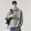 Sudadera Nueva de Otoño 2026 para Hombre, Falsa Dos Piezas con Cuello Polo, Holgada y Cómoda, Versátil Casual de Manga Larga