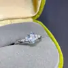 Anel de Água-Marinha com Cristal Principal de 5*7mm, Aro Ajustável, Não Precisa Escolher o Tamanho do Dedo, Inlay de Prata S925, Toque de Luxo Leve e de Alta Qualidade