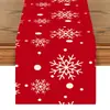 Toalha de mesa de Natal transfronteiriça nova linho impressão criativa boneco de neve velho tapete de mesa atmosfera decorações de mesa de Natal