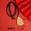 Collar Vietnamita Vintage Chapado en Oro con Filigrana Antigua Incrustada con Diamantes, Cadena para Clavícula de Calabaza con Apertura y Cierre de Guanyin, Joyería de Tendencia Nacional para Mujer al por Mayor