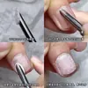 Empujador de Acero para Uñas Estilo Ruso de Doble Punta Redonda y Angulada, No Daña las Uñas Naturales, Removedor de Cutículas, Herramienta Especializada para el Cuidado de las Uñas