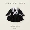 Vestido Retrô com Laço Outono Estilo Hepburn Novo Vestido Princesa Renda para Meninas Manga Longa 2026 Atacado